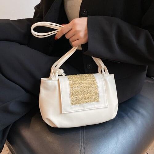 Fashion Women PU Leather Underarm Bag Casual Ladies Solid Color Small Square Shoulder Bags Female Short Handles Purse Handbags