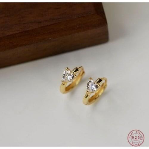 925 Sterling Silver Simple Crystal Earrings Women Classic Temperament Student Girlfriends Party Jewelry Accessories Gift