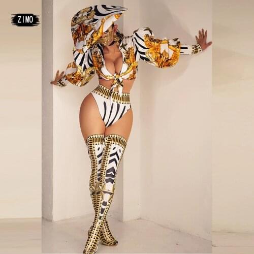 Women Gogo Costume sexy Nightclub Bar party Dj ds Hat jacket pants foot cover Suit golden jazz Dance Clothing Stage Wear outfit