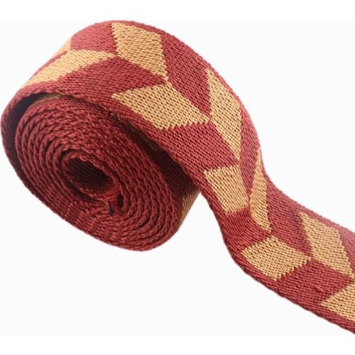 1.5" red Strap Jacquard Cotton Webbing fabric Polyester Canvas Ribbon Nylon Webbing Dog Collar belt backpack purse strap Handles