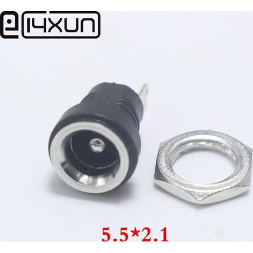 10Pcs 3A 12v for DC Power Supply Jack Socket Female Panel Mount Connector 5.5mm 2.1mm Plug Adapter 2 Terminal types 5.5*2.1