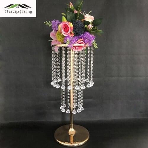 10Pcs/Lot Flower Vases Floor Crystal Vase Plant Floral Holder Flower Pot Road Lead for Home/Wedding Corridor Decoration G156