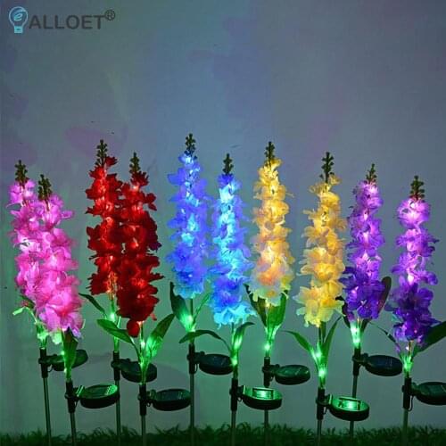 2pcs LED Solar Flower Fairy Lights Outdoor Waterproof Lawn Stakes Lamps Yard Garden Courtyard Ground Plug Lamp
