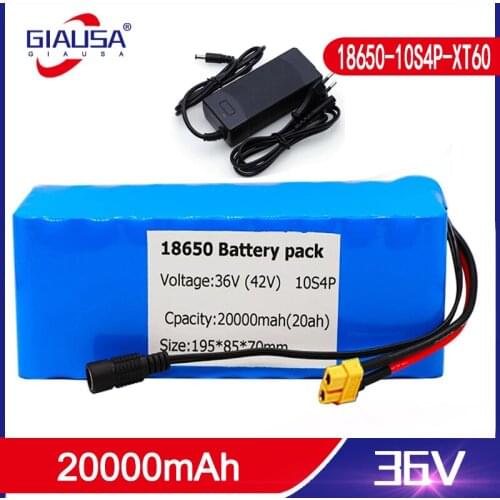 GIAUSA 36V 20ah Lelectric bicycle battery pack 18650 Li-Ion Battery High Power 42V Motorcycle Scoote XT60 Plug