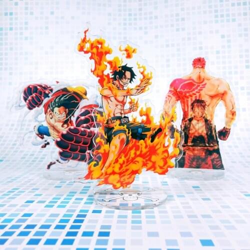 Anime Piece Acrylic Stand Model Toys OP Luffy Sanji Nami Zoro Laser Figure Decoration Action Collectible Toy