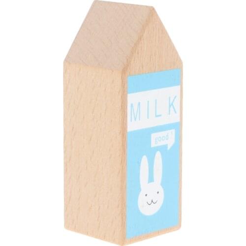 Wooden Simulation Milk Bottle - Kitchen Food Drinks Cooking Pretend Play Game Kid Child Developmental Toys