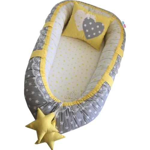 Jaju Baby Nest Little Yellow Star Orthopedic Babynest Baby Nest 100x60