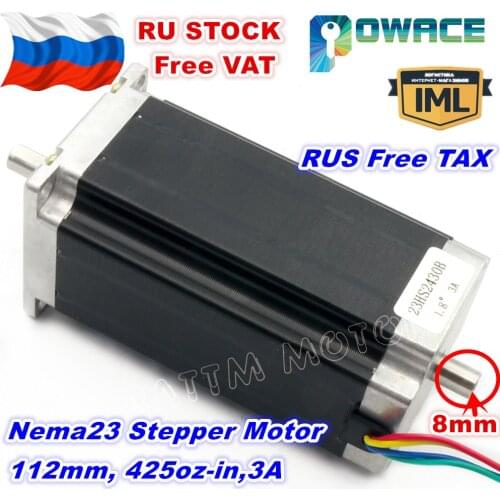 Nema23 112mm 425Oz-in Dual Shaft CNC Stepper Motor 3A CNC Router Stepping Motor