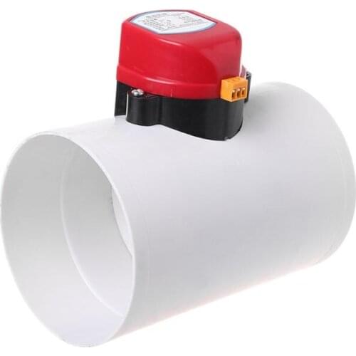 220V Plastic Electric Damper Check Valve 110mm Air Volume Control Valves For Ventilation Pipe HX6D