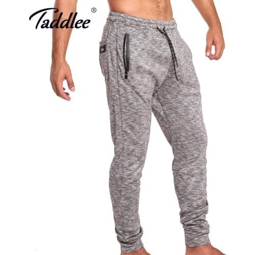 Taddlee Brand Legging Men Gym Sports Running Jogger Skinny Basic Cotton Gray Pants Active Sweatpants Ankle Trousers Bottoms New