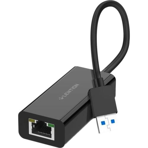 LENTION HU404GE USB 3.0 Gigabit Ethernet Adapter Network Port Adapter USB to Network Port with LED Indicator for PC/Laptop