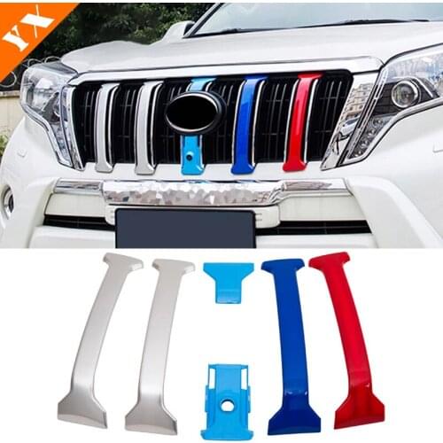 ABS Chrome for Toyota Prado J150 GX GXL Land Cruiser Accessories Car Head Front Mesh Grille Cover Trim 2014 2015 2016 2017 6pcs