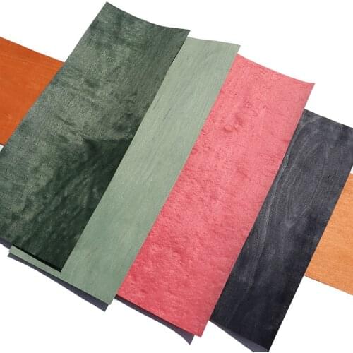 Natural Genuine Dyed Maple Wood Veneer for Furniture about 20cm x 2.5m 0.5mm Orange Red Black Green Purple
