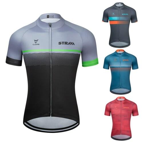 New 2021 Summer STRAVA Cycling Jerseys 100% Polyester MTB Bike Clothing Road Bicycle Wear Clothes Sportswear Cycling Clothing