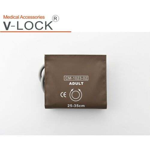 New coming 25-35cm adult Reusable blood pressure cuff with two tube and imitation leather coat for HP patiment monitor