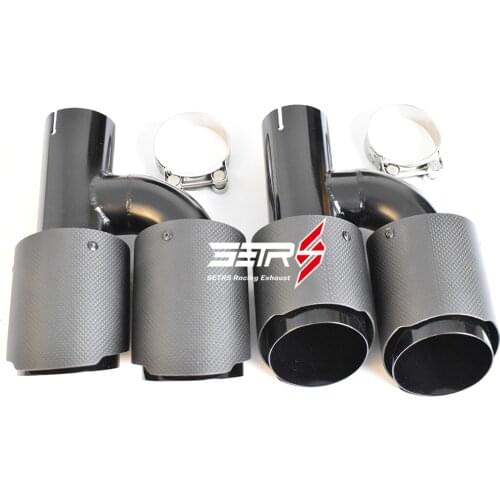 One Pair Outlet 101 mm 4.0 inch car styling Matt Carbon Fiber Glossy Black Exhaust Pipe Muffler Pipe End Tail Tips Without Logo