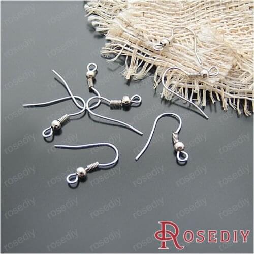 Wholesale Height 18mm Imitation Rhodium Iron Earring hook Diy Fashion Findings Accessories 25g Roughly 110 Pieces(JM4092)