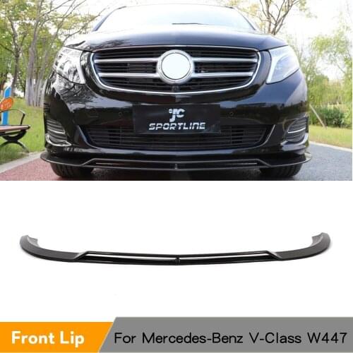 For Mercedes-Benz V-Class W447 V220 V250 2016 - 2018 Head Front Bumper Lip Spoiler Splitters Carbon Fiber Accessories