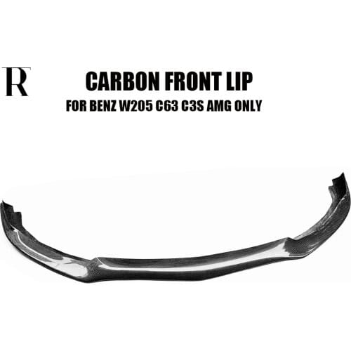 PSM Style Carbon Fiber Front Bumper Chin Lip for Benz W205 Sedan 4door S205 Wagon 5door C63 C63s Amg 15 - 22
