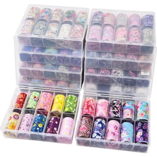 Nail Art Transfer Foil Sticker Flowers And Stars Nail Art Nail Sticker Nail Design Stickers For Manicure