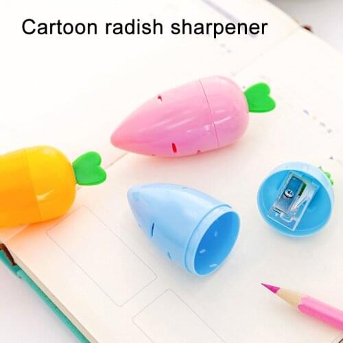 Pencil Sharpener Carrot Cute Cutter Portable for Kids Stationery School Classroom DQ-Drop