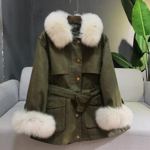 Real Fox Fur Collar Winter Women Down Jacket Woman Parkas Korean Coat Female Dtachable Liner Women Coats Abrigos Mujer WPY1576