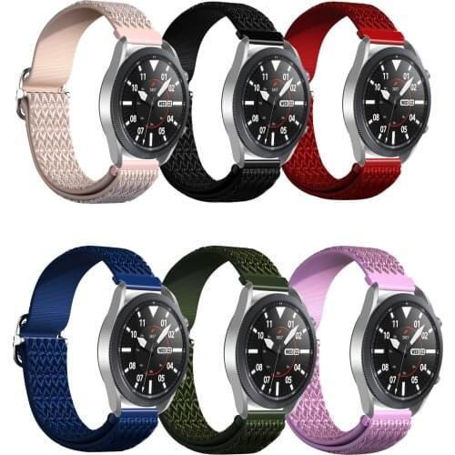 Nylon Diamond Pattern Elastic Watch Strap Replacement Watch Belt Band for Samsung Galaxy Watch3 41MM/45MM Accessories