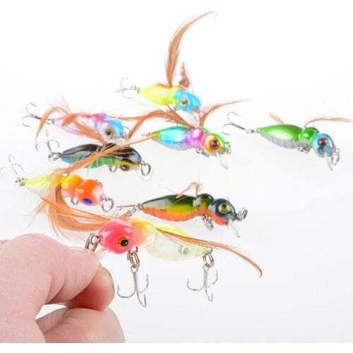 2020 New Minnow Fishing Lure Trout Feather 3D Eyes Casting topwater Accessories Japan Bait Artificial Hard Bait Minnow Crankbait