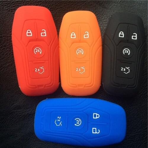 Silicone rubber key fob cover case protect for ford Escape Focus fusion EXPLORER Mustang GT350 EVEREST Taurus 4 buttons keyless