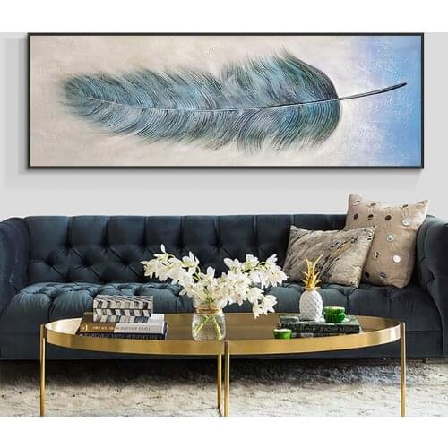 Modern Abstract Grey Feathers Painting On Canvas Print Nordic Poster Wall Art Picture For Living Room Home Decor Frameless
