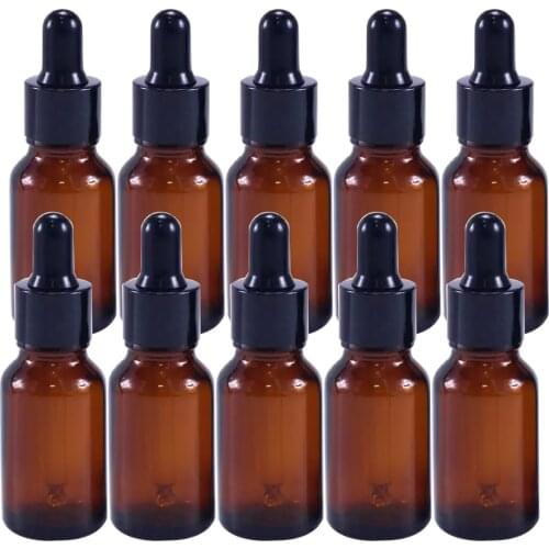 12pcs 20ml Glass Dropper Bottle with Pipette Amber Thick Glass Container Bulk for Essential Oils Aromatherapy Lab Chemicals