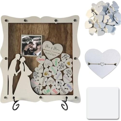 Wedding Guest Book Personalized Wedding Decoration Rustic Sweet Wedding Guestbook Small Wood Hearts