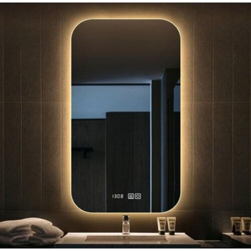 Bathroom mirror wall-mounted vanity smart wall-mounted bathroom with light touch screen anti-fog led mirror