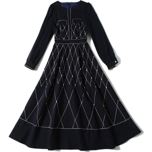 High Slim Waist O-neck A-line Long Party Dress Spring Autumn Trendy Elegant Splicingnet Yarn Vestidos Pastel Luxurious Robe