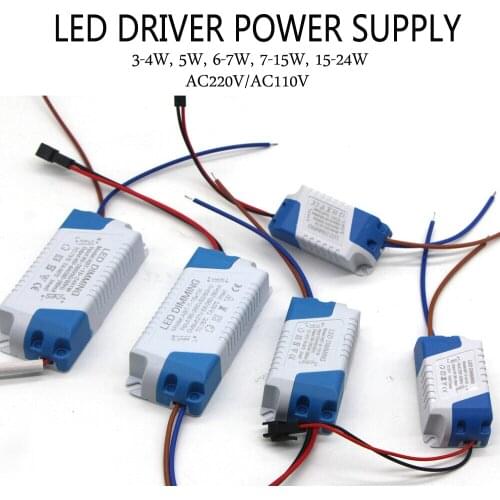 High Quality Dimmable 3W 5W 6-7W 7-15W 15-24W Power Supply LED Driver Adapter Transformer 300mA For LED Downlight AC85-265V