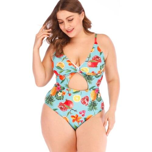 Megartico plus size bathing suit 2019 xxxl pineapple tomato print swimsuit women 4xl big size lady one piece swimsuit monokini