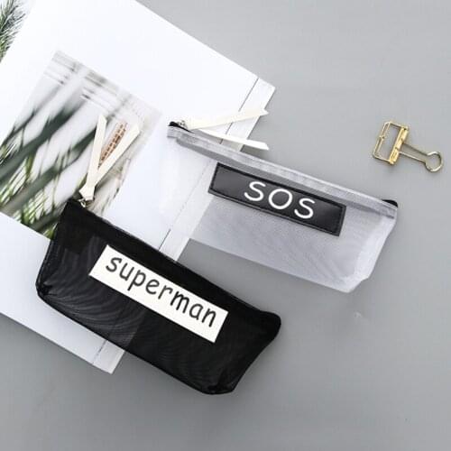 1@#1Pc Distress signal School Supplies Pencil Case Kawaii for Student School Cosmetic Bag Women Office Supplies Escolar Canvas