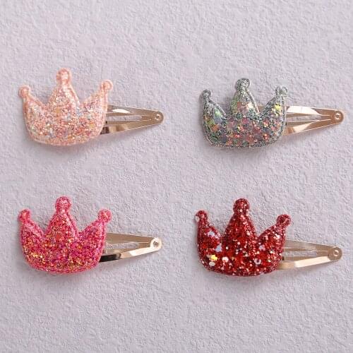24pc/lot Glitter Crown Hair Clips for Children Kids Girls Snap Hairclips Pins Hairpins BB Barrettes Baby Girl Hair Accessories