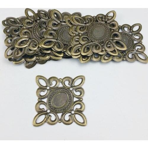38mm 20pcs Wholesale Filigree crafts Hollow Embellishments Findings,Jewelry Accessories,Bronze Tone ornaments