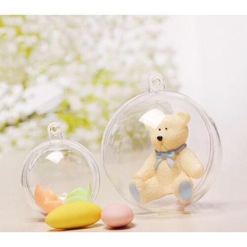 5PCS Christmas Trees Decorations Ball Round Transparent Plastic Clear Hanging Ornament Gift Candy Box Packaging Display Boxes