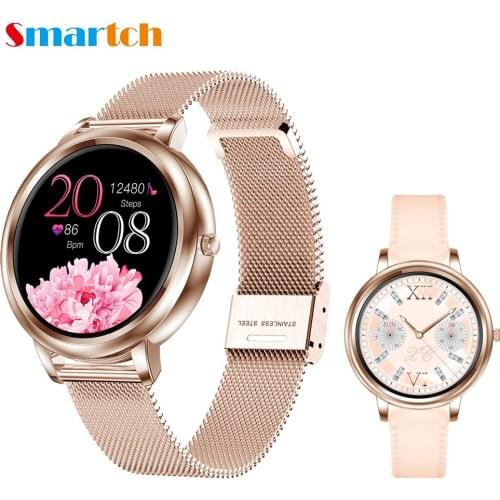 696 MK20 Women Smart Watch 2020 Fashion Ladies Full Screen Touch Smart Watch Pedometer Heart Rate Sleep Tracking Watches