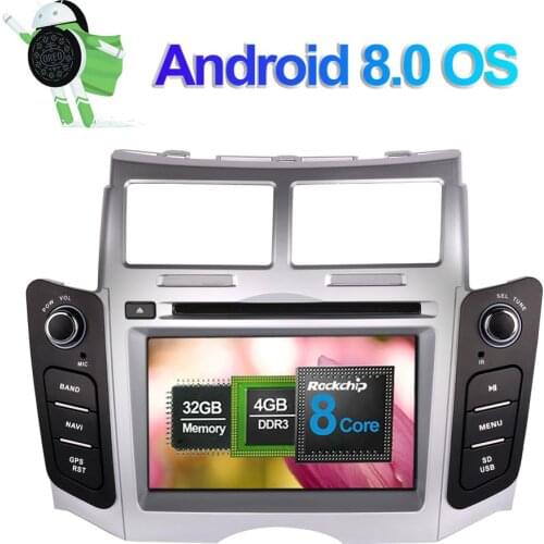 Android 7.1/ 8.0 Octa Core Car DVD Player with GPS Navigation For Toyota Yaris 2005-2011 Head Unit Car Radio Stereo Multimedia