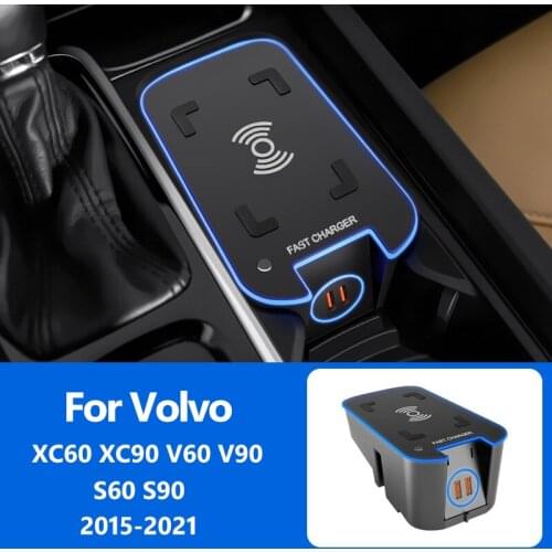 Car wireless charger For Volvo XC60 S60 V60 C60 XC90 S90 V90 2015-2020 QI dedicated mobile phone charging board car accessories