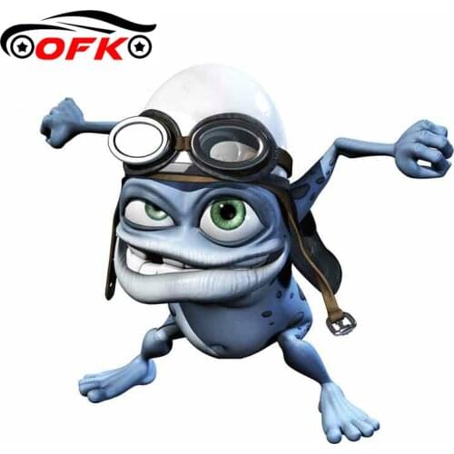 Car Stickers, Motorcycle Decals Funny Crazy Frog Cartoon Decorative Accessories,to Cover Scratches Waterproof PVC.13cm*12cm