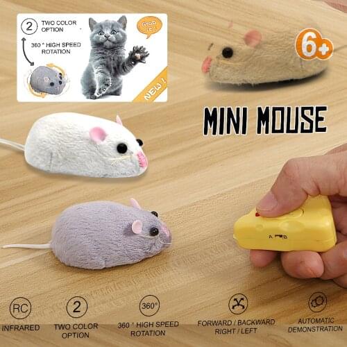 Mouse Toys Wireless RC Mice Cat Toys Electronic Remote Control Rat High Speed Rotation Joke Toys for Cat Dog Mini Mouse