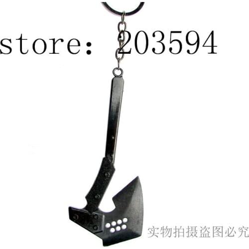 BGH456 Wholesale black Digging machine ax key chain/ Alloy key chain/ lovey key chain