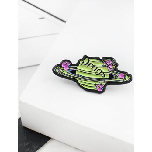 Planet Series Brooch Space Cosmic Planet Trajectory UFO KIRK Apace Station Enamel Pin Coat Lapel Cool Badge Sci-fi Lovers Gifts