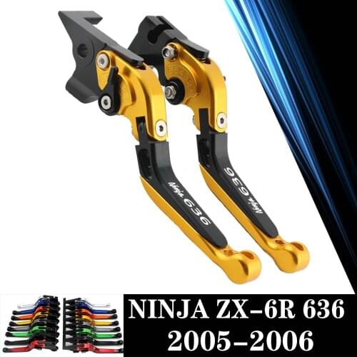 For KAWASAKI NINJA ZX 6R 636 ZX-6R 2005 2006 05 06 CNC Motorcycle Adjustable Brake Clutch Lever Levers Folding