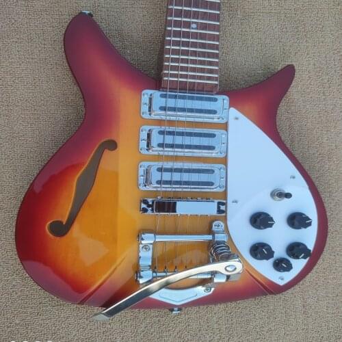 Kort6 string ricken electric guitar, cherry red guitar, silver metal parts, accept custom, free shipping