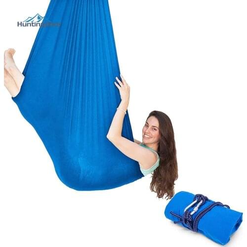 Blue Hammock Indoor Therapy Swing for Kids with Special Needs Lycra Snuggle Swing Cuddle Hammock for Children 80*120cm